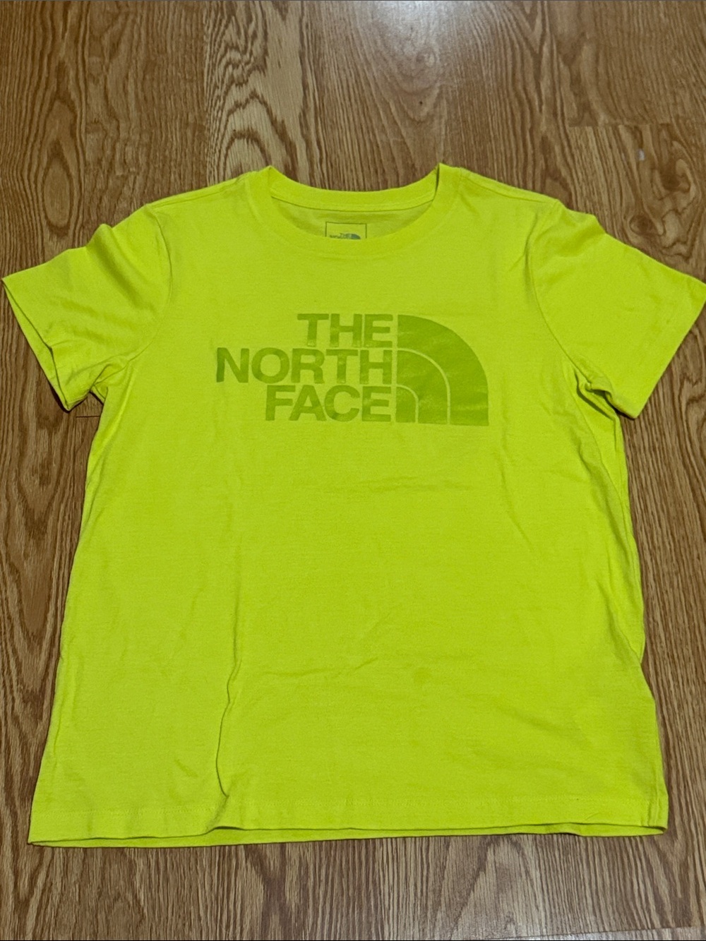 The North Face Neon Yellow Logo Short Sleeve Tee